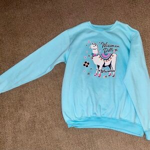 Light Blue Wisconsin Dells Llama Sweatshirt